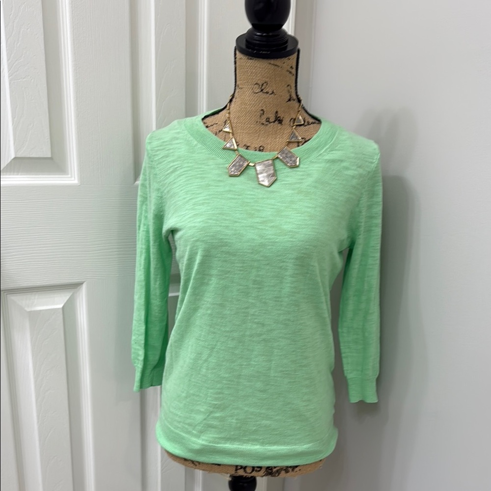 J. Crew Mint Green 3/4 Sleeve Sweater